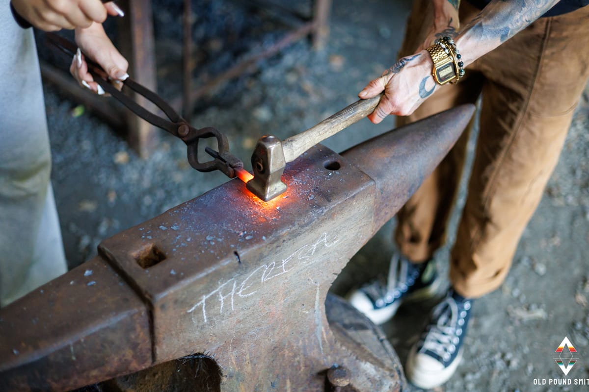 Forge work tools used at old pound smithy